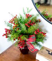 Alternative image 3 for Red rose and hypericum Holiday bouquet