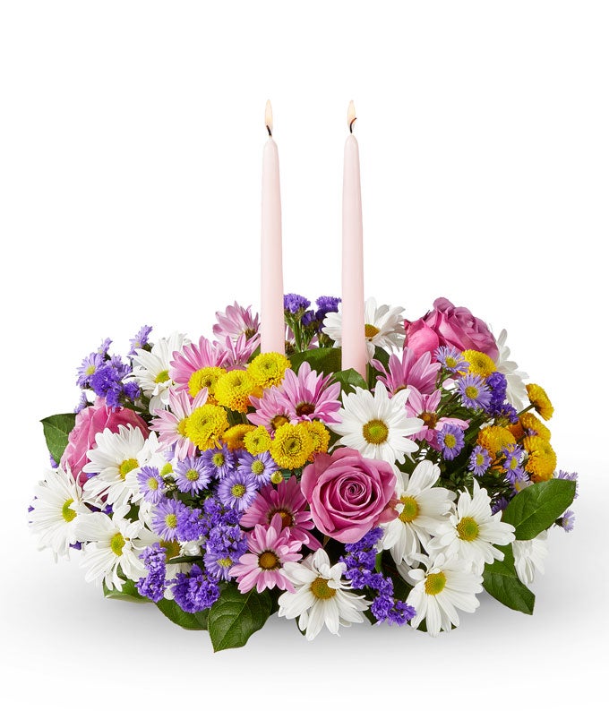 チャムブーケ Pastel Blooms Centerpiece at From You Flowers