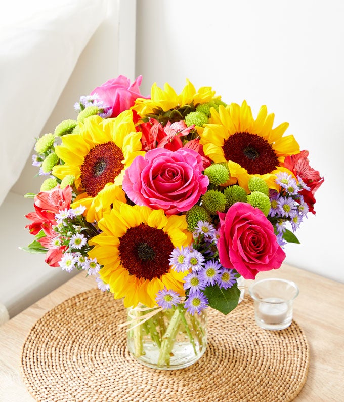 Fields of Gold Mason Jar at From You Flowers