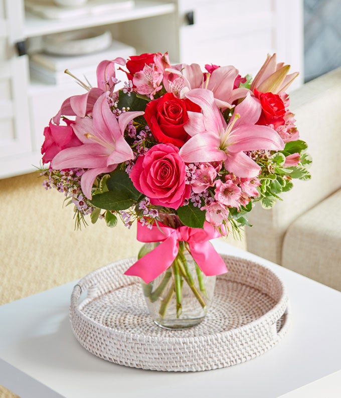 Lily & Rose Celebration with Birthday Balloon at From You Flowers