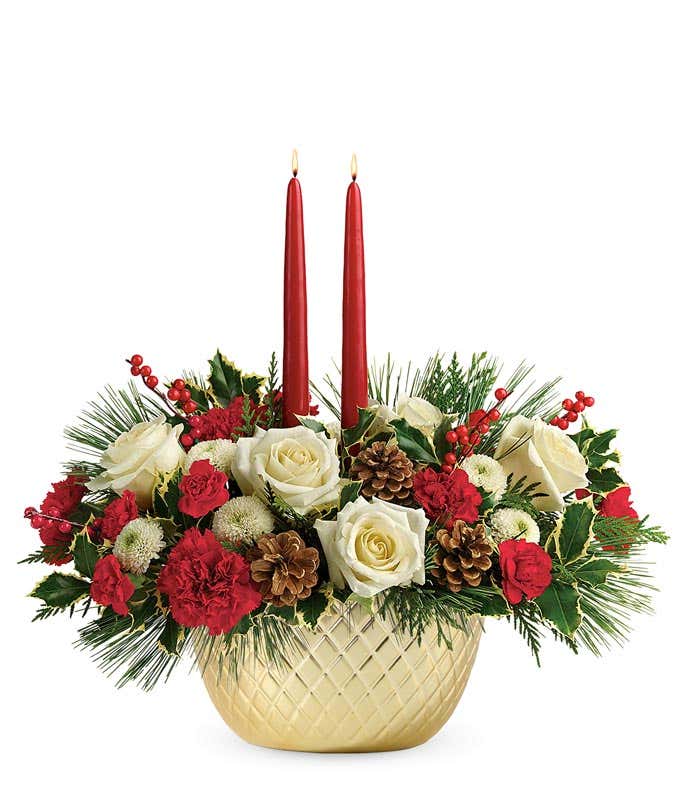 Golden Hearts Holiday Centerpiece