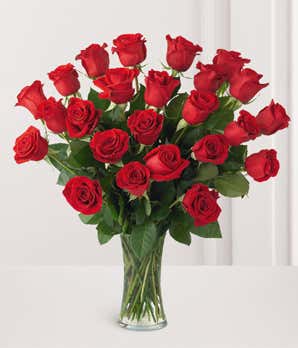 2 Dozen Red Roses With Vase At From You Flowers