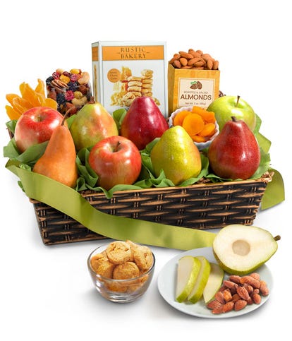 Classic Cheese & Fruit Gift Basket at From You Flowers