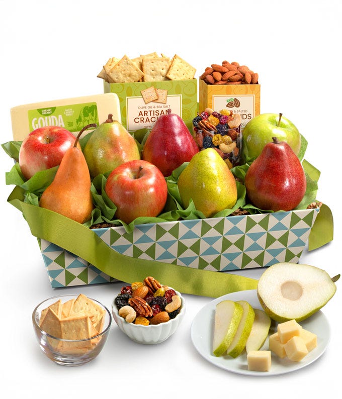Classic Cheese & Fruit Gift Basket at From You Flowers