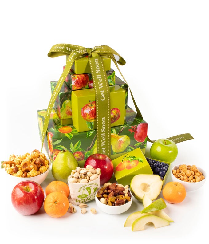 Fruit, Nuts, & Sweets Get Well Gift Tower
