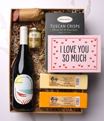 I Love You! Cheese, Meat & Red Wine Gift Box at From You Flowers