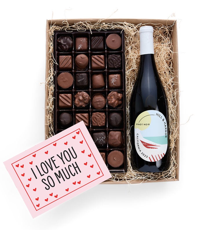 I Love You! Gourmet Chocolates with California Red Wine