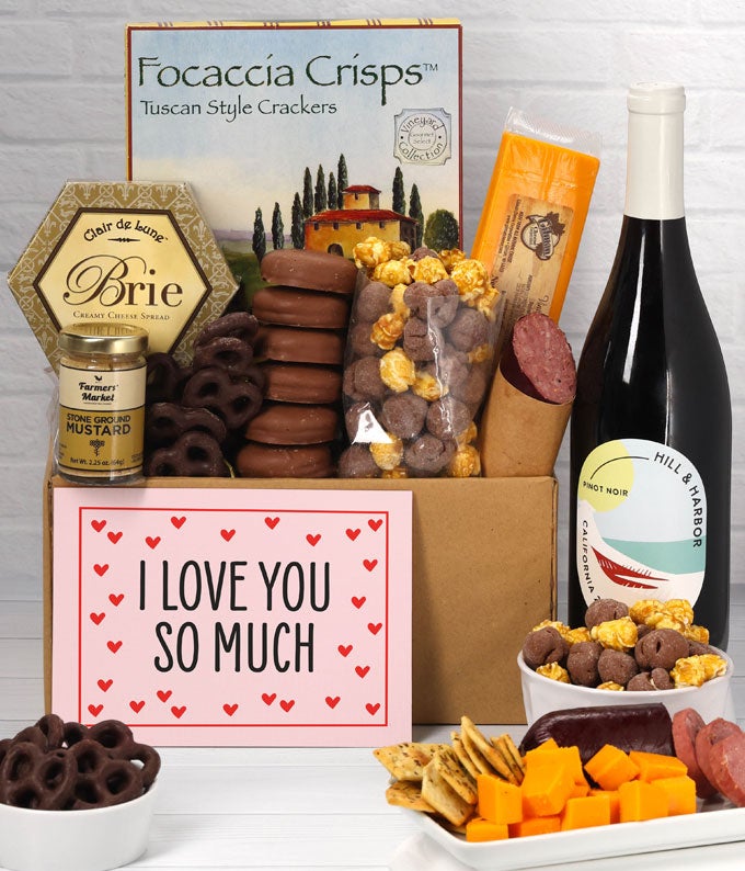 I Love You! Gourmet Gift Box with Red Wine at From You Flowers