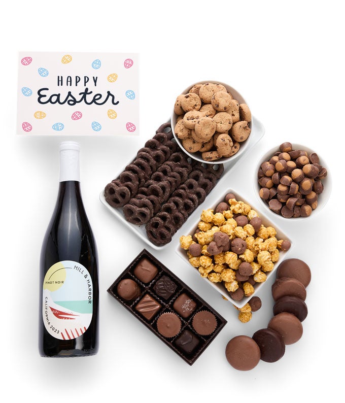 Deluxe Easter Chocolate Box with Red Wine