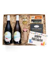 Happy Birthday! Cheese & Meat Gift Box with California Red & White Wine