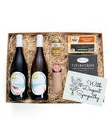 With Sympathy Cheese & Meat Gift Box with Red & White Wine