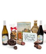 Deepest Sympathy Gourmet Gift Box with Red & White Wine