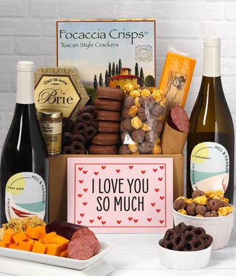 I Love You! Gourmet Gift Box with Red Wine at From You Flowers