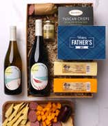 Father's Day Cheese & Meat Gift Box with Red & White Wine