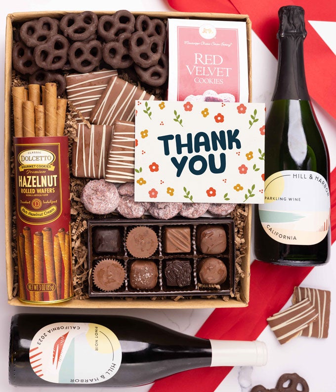 Thank You Sweet Treats Chocolate Gift Box with California Red ...