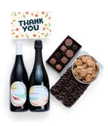 Thank You Sweet Treats Chocolate Gift Box with California Red & Sparkling Wine