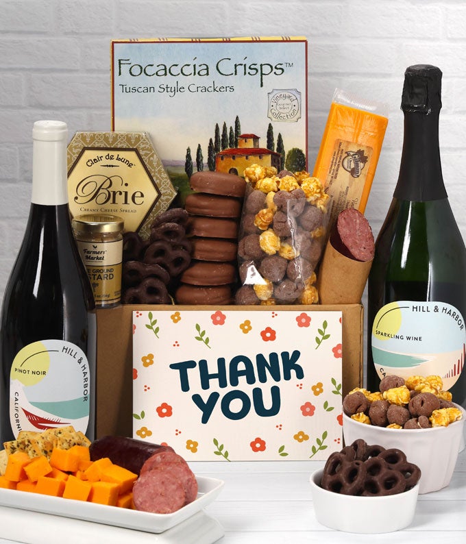 Thank You Sweet & Savory Gourmet Gift Box with California Red