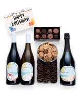 Happy Birthday! Sweet Treats Chocolate Gift Box with California Red, White & Sparkling Wine
