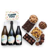 Thank You! Gourmet Chocolate & Wine Gift - Red, White & Sparkling Wine