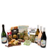 Happy Birthday! Charcuterie, Cheese & California Wine Gourmet Gift Box - Red, White, Rosé & Sparkling Wine
