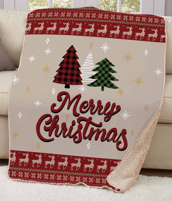 Merry Christmas Sherpa Blanket