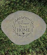 Welcome Wreath Garden Stone