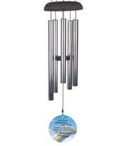Alternative image 1 for Windchime with blue sail with white clouds, a rainbow, and the quote 