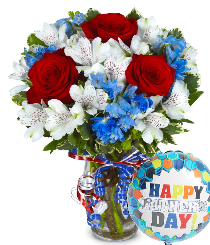 Red White & Blue Bouquet for Dad
