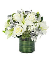 Holiday White Lily & Rose Bouquet