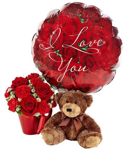 The Art Bundle Combo Pack of 24k Rose Love Story Heart Flower Box with  Beautiful Teddy