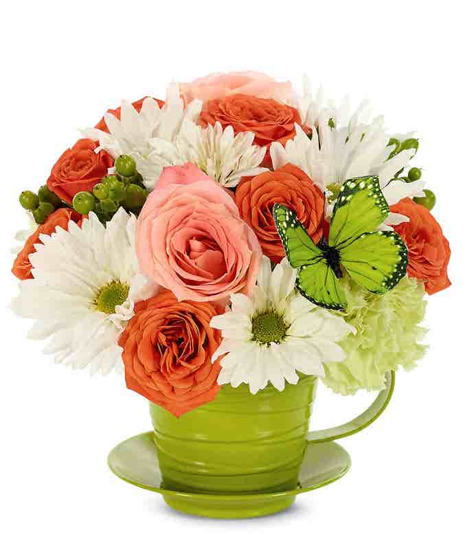 Fresh as Lavender Tea Cup Bouquet at From You Flowers