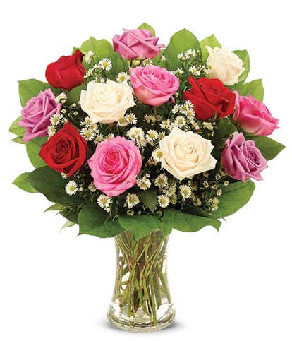 From You Flowers - Two Dozen Red & Pink Roses with Free Vase (Fresh  Flowers) Birthday, Anniversary, …See more From You Flowers - Two Dozen Red  & Pink
