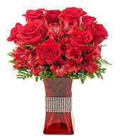 Bejeweled Bouquet of Red