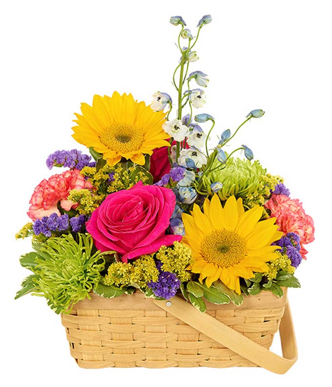 Vivid Sunflower Basket