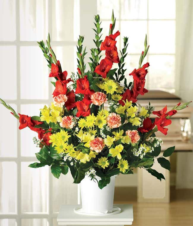 Red Gladiolus Sympathy Bouquet