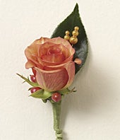 Orange Rose Boutonniere