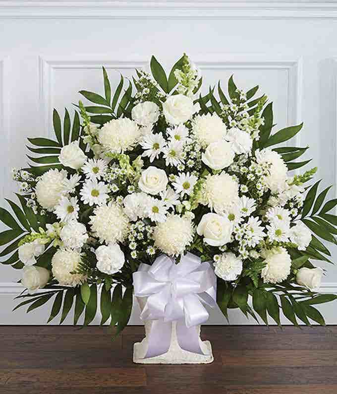 Lavender And White Sympathy Floor Basket At From You Flowers 