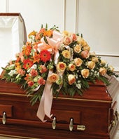 Peach, Orange & White Mixed Half Casket Cover