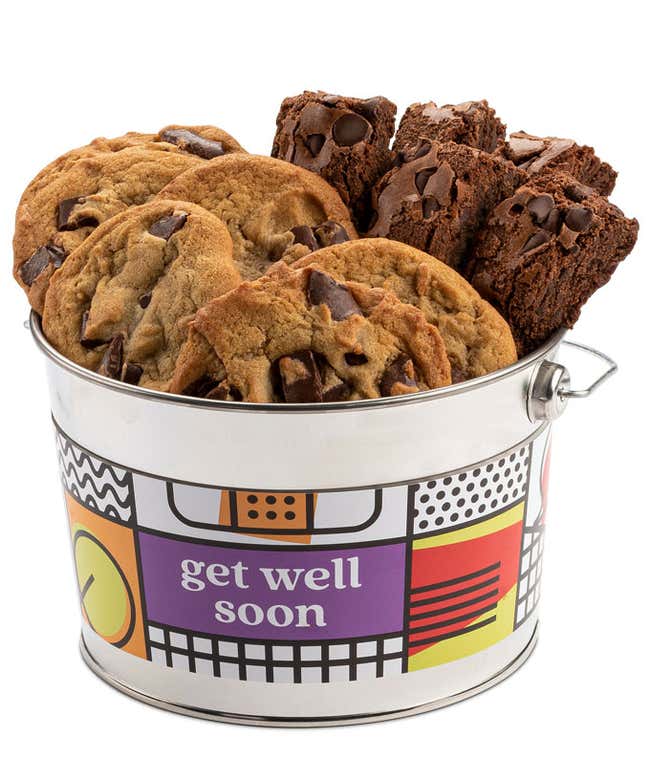 Get Well Cookie &amp; Brownie Gift Bucket