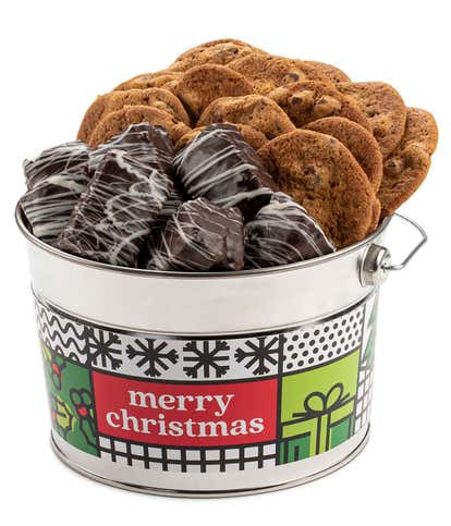 Merry Christmas Crispy Cookie & Brownie Bucket 
