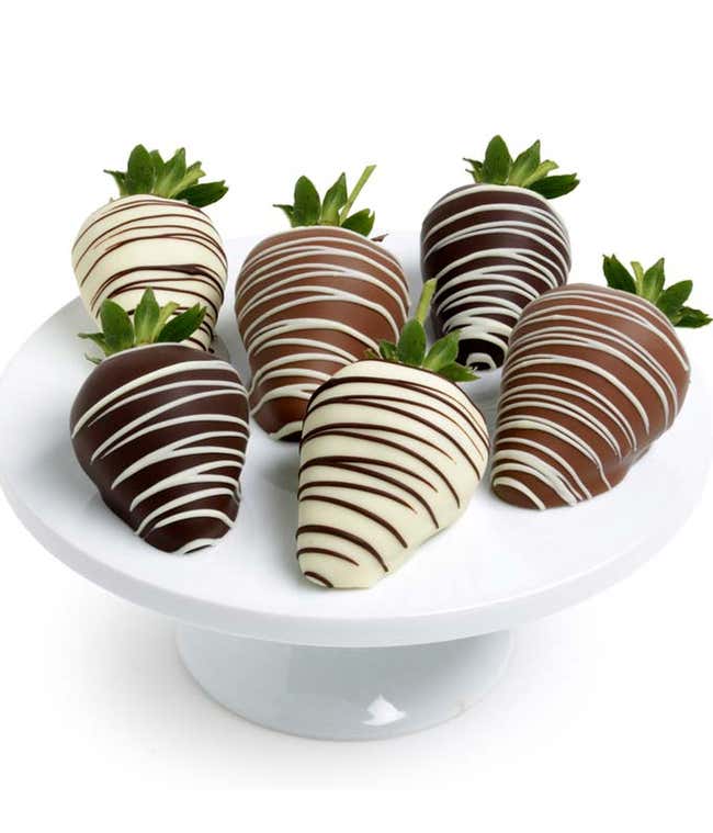 Chocolate Triple Dipped Strawberries - 6 pieces