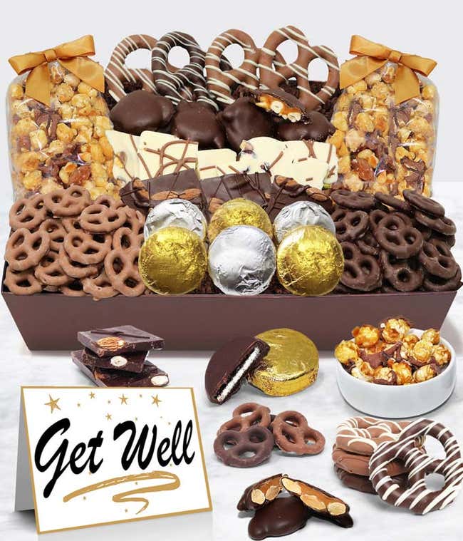Get Well - Belgian Chocolate Covered Snack Tray