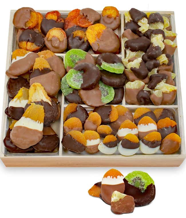 Grand Belgian Chocolate Dipped Dried Fruit Tray