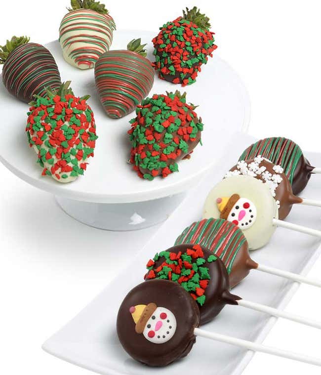 Christmas Belgian Chocolate Covered Strawberries &amp; Oreo Cookies