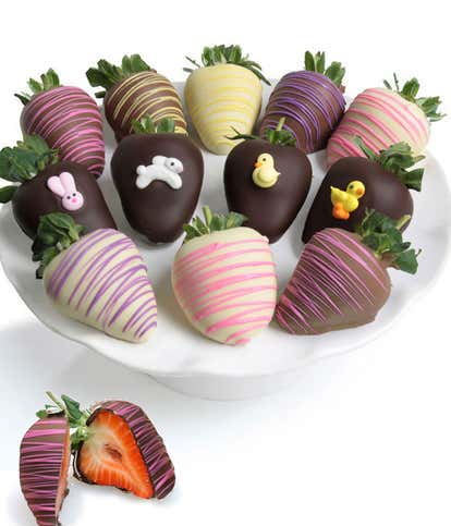 Easter Belgian Chocolate Covered Swizzle Strawberries