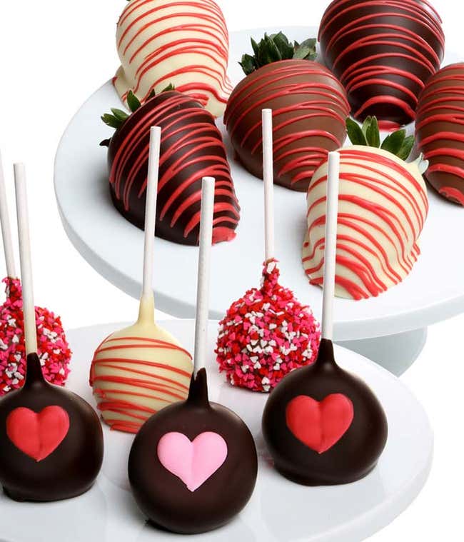Valentine's Day Chocolate Cake Pops &amp; Strawberries 
