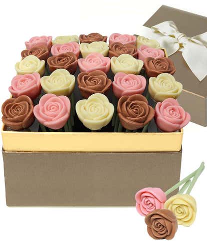 Mother's Day Belgian Chocolate 25 Rose Bouquet