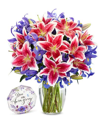 You're Amazing Premium Starlit Iris Bouquet