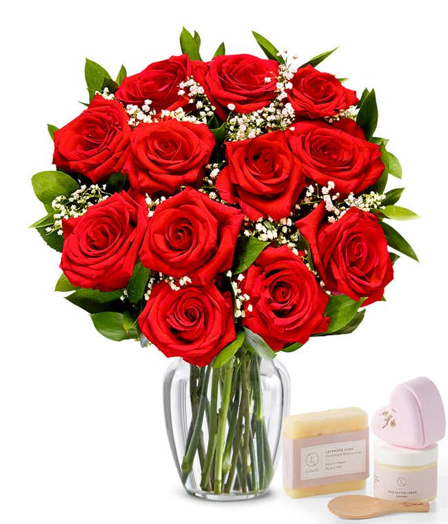 Spring roses included purple, yellow and pink roses