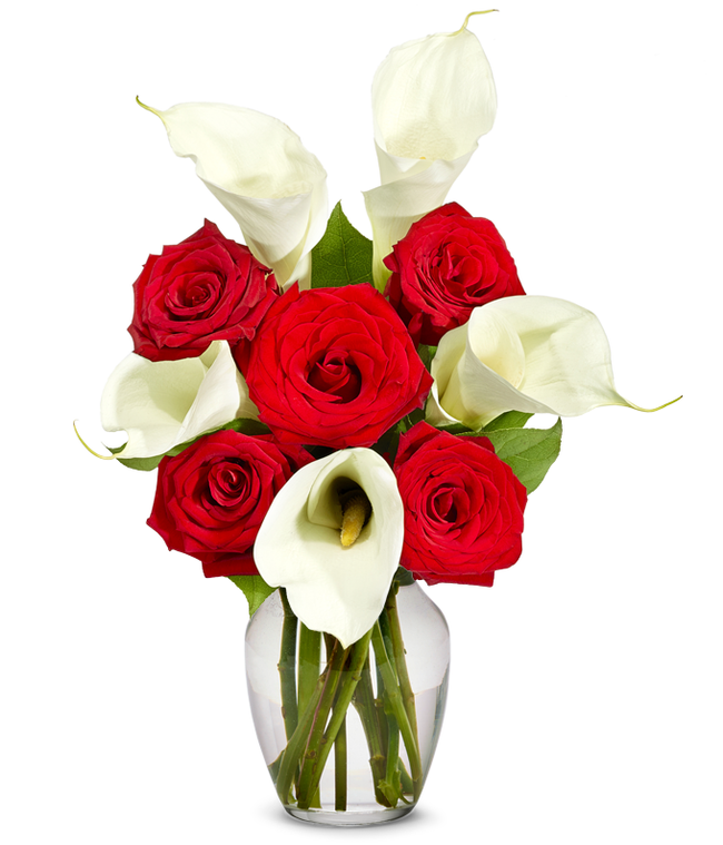 Red Rose &amp; Calla Lily Bouquet